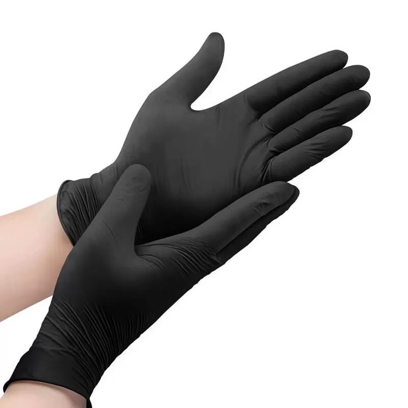 Manusi nitril de unica folosinta, Black, XS, 100 buc