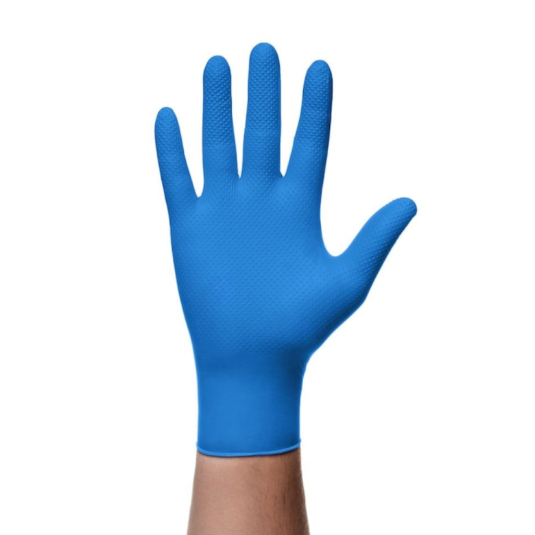 Manusi Nitril Gofrate Diamantate Blue XL,50 buc