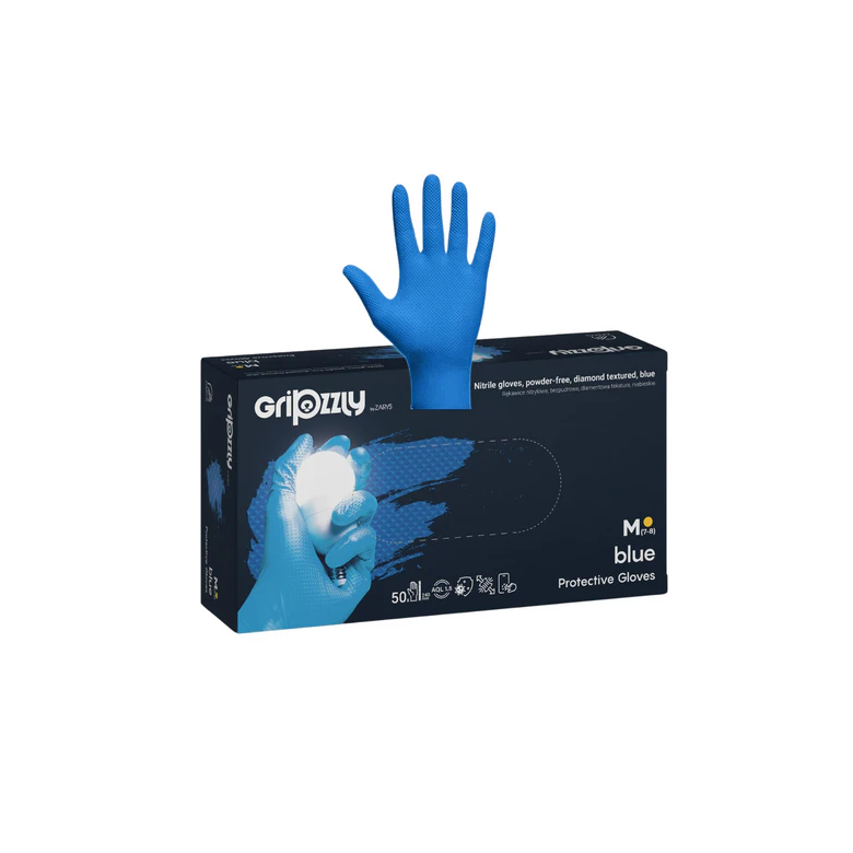 Manusi Nitril Gofrate Diamantate Blue XL,50 buc