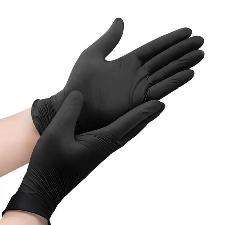 Manusi nitril de unica folosinta, Black, XS, 100 buc