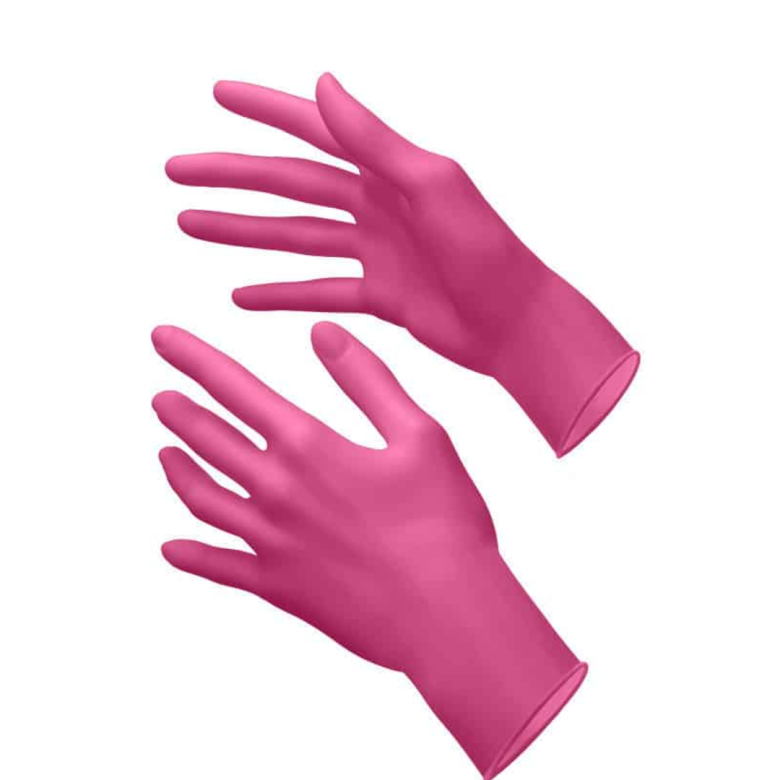 Manusi nitril de unica folosinta, Pink, M, 100 buc