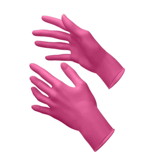 Manusi nitril de unica folosinta, Pink, S, 100 buc