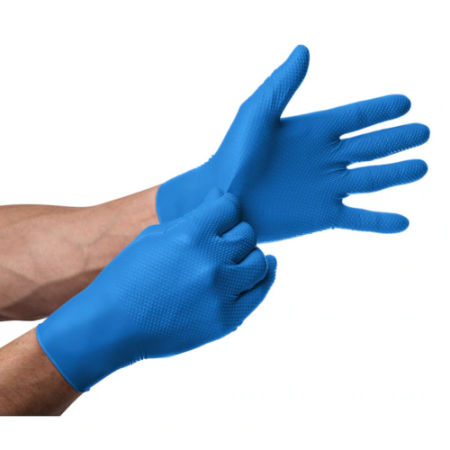 Manusi Nitril Gofrate Diamantate Blue XL,50 buc